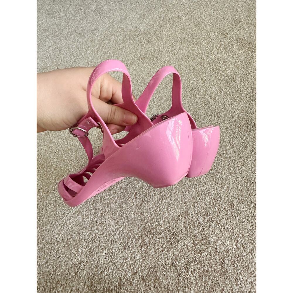 Melissa Plasticodelic Pink Point Toe Jelly Sandal Heels Size 8 - Picture 8 of 8